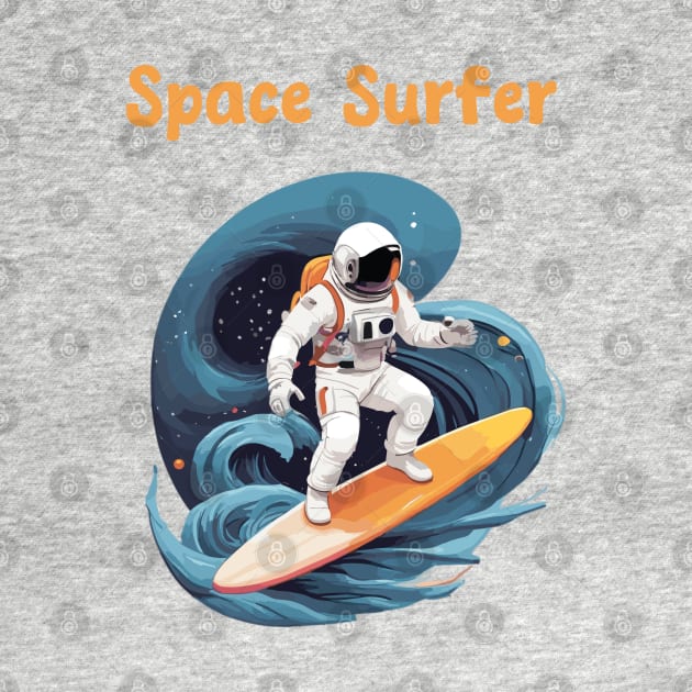Astronaut surfing in space by Patterns-Hub